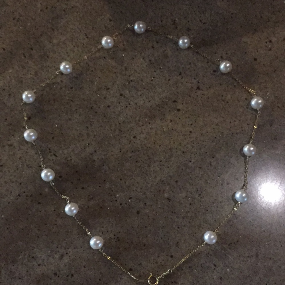 18 inches gold filled chain 14k pearl necklace